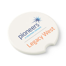 Load image into Gallery viewer, Legacy West Pioneers Soapstone Car Coasters (Qty 2), Unique Car Accessory - white