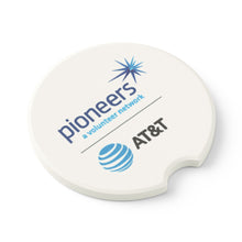 Load image into Gallery viewer, AT&T Pioneers Soapstone Car Coasters (Qty 2), Unique Car Accessory - white