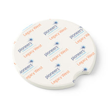 Load image into Gallery viewer, Legacy West Pioneers Soapstone Car Coasters (Qty 2), Unique Car Accessory - white