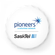 Load image into Gallery viewer, SaskTel Pioneers Bottle Opener - White