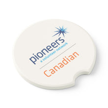 Load image into Gallery viewer, Canadian Pioneers Soapstone Car Coasters (Qty 2), Unique Car Accessory - white