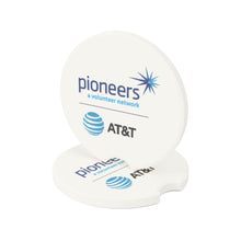 Load image into Gallery viewer, AT&T Pioneers Soapstone Car Coasters (Qty 2), Unique Car Accessory - white