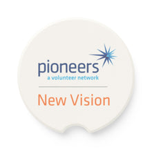 Load image into Gallery viewer, New Vision Pioneers Soapstone Car Coasters (Qty 2), Unique Car Accessory - white
