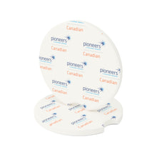 Load image into Gallery viewer, Canadian Pioneers Soapstone Car Coasters (Qty 2), Unique Car Accessory - white