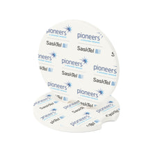 Load image into Gallery viewer, SaskTel Pioneers Soapstone Car Coasters (Qty 2), Unique Car Accessory - white