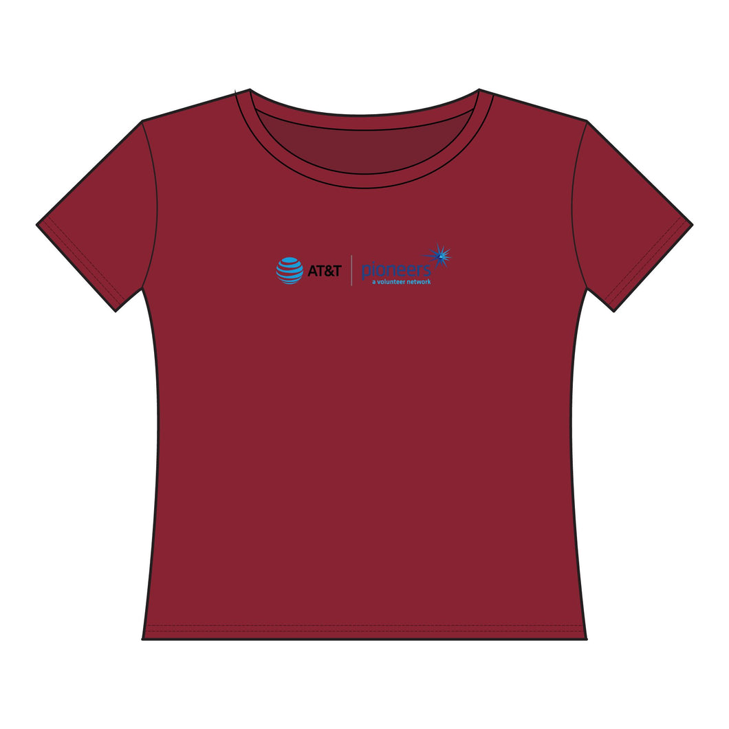 AT&T Pioneers Women's Curvy Fine Jersey Tee - XL-4XL