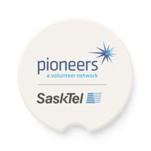 Load image into Gallery viewer, SaskTel Pioneers Soapstone Car Coasters (Qty 2), Unique Car Accessory - white
