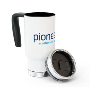 Stainless Steel Travel Mug with Handle, 14oz - white
