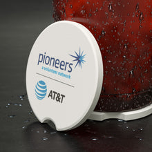 Load image into Gallery viewer, AT&amp;T Pioneers Soapstone Car Coasters (Qty 2), Unique Car Accessory - white
