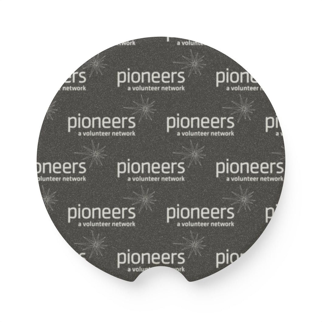 Pioneers Soapstone Car Coasters (Qty 2), Unique Car Accessory - black