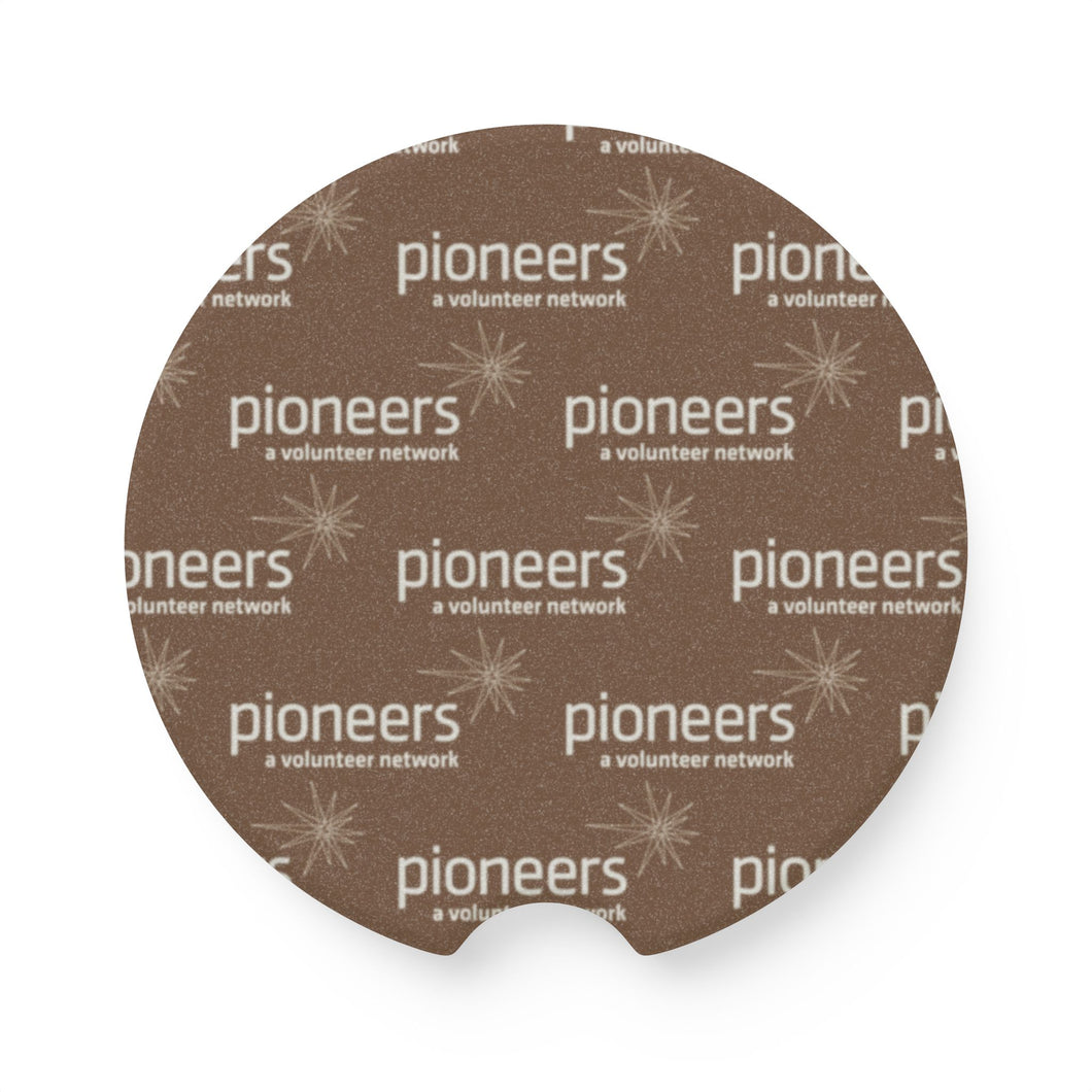 Pioneers Soapstone Car Coasters (Qty 2), Unique Car Accessory - Brown