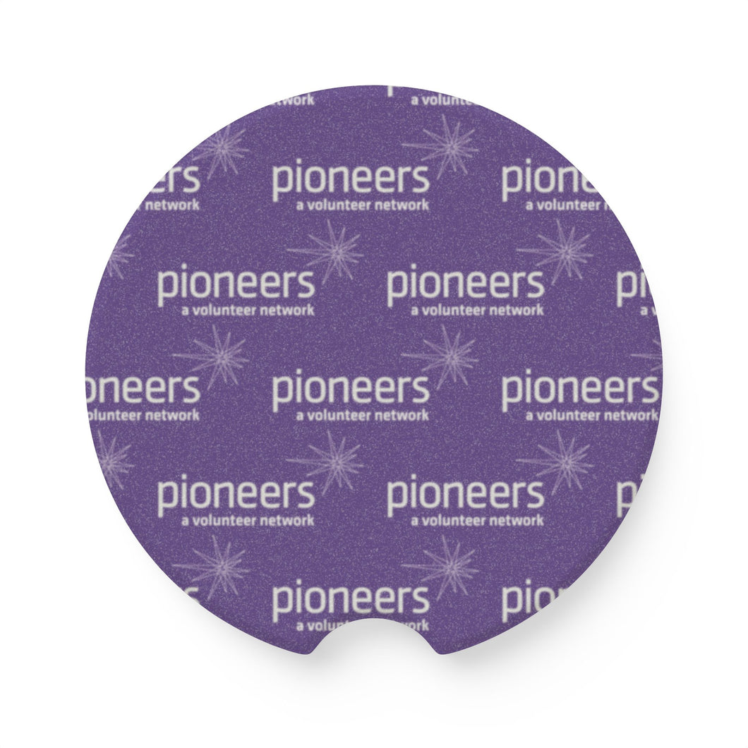 Pioneers Soapstone Car Coasters (Qty 2), Unique Car Accessory - purple