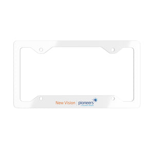 New Vision Pioneers Metal License Plate Frame - Durable, Stylish Car Accessory