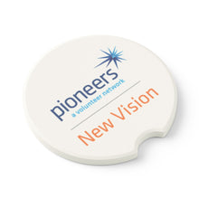 Load image into Gallery viewer, New Vision Pioneers Soapstone Car Coasters (Qty 2), Unique Car Accessory - white
