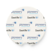 Load image into Gallery viewer, SaskTel Pioneers Soapstone Car Coasters (Qty 2), Unique Car Accessory - white
