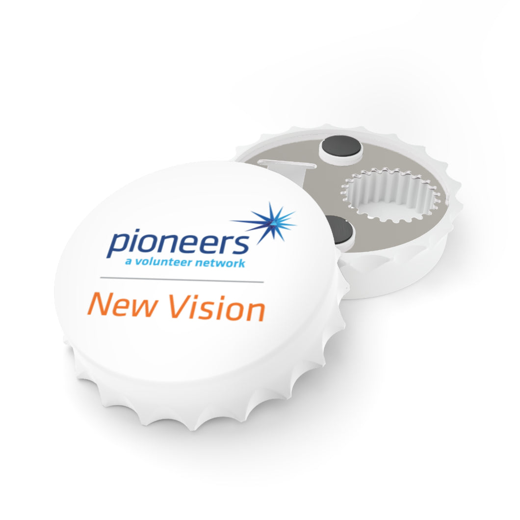 New Vision Pioneers Bottle Opener - White