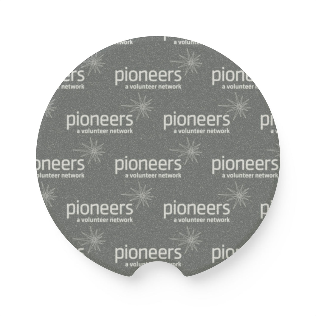 Pioneers Soapstone Car Coasters (Qty 2), Unique Car Accessory - Grey