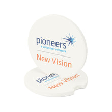 Load image into Gallery viewer, New Vision Pioneers Soapstone Car Coasters (Qty 2), Unique Car Accessory - white
