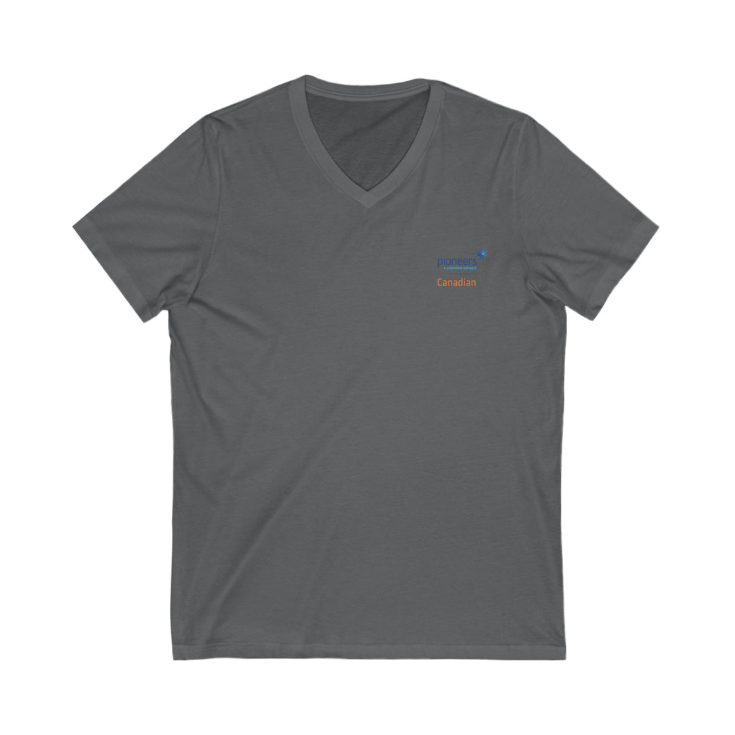 Canadian Pioneers Volunteer V-Neck Tee, Unisex Casual Shirt, Soft Everyday Wear (S-2XL)