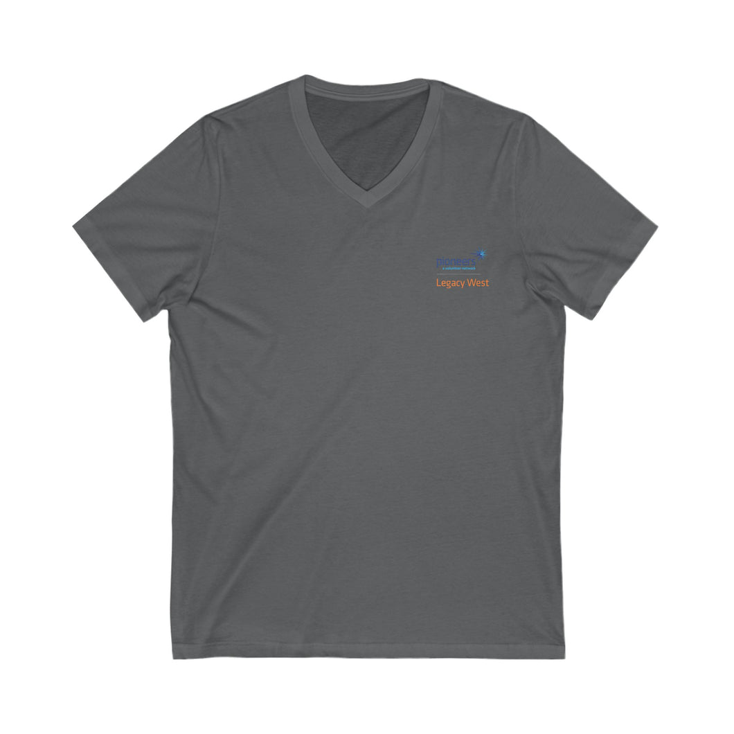 Legacy West Pioneers Volunteer V-Neck Tee, Unisex Casual Shirt, Soft Everyday Wear (S-2XL)