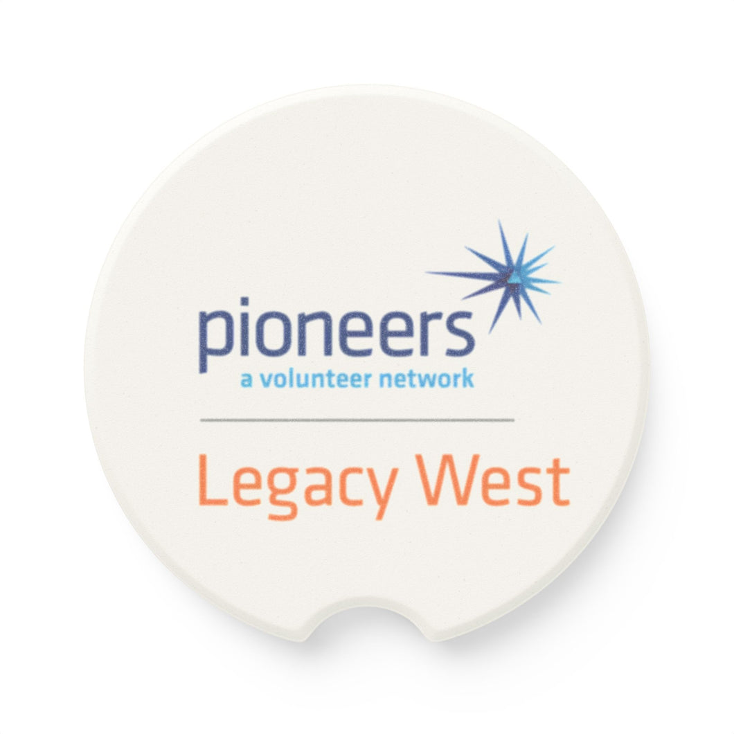 Legacy West Pioneers Soapstone Car Coasters (Qty 2), Unique Car Accessory - white