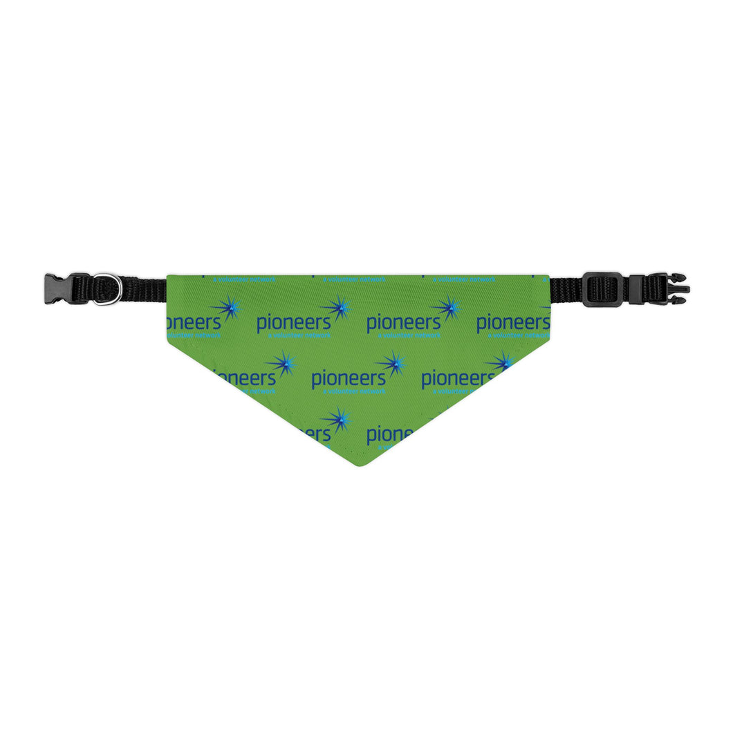 Pioneers Logo Pet Bandana Collar - 4 sizes - Lt Green