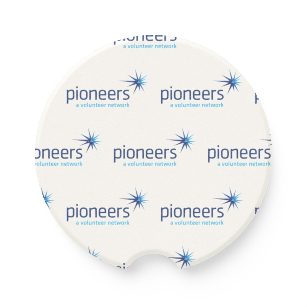 Pioneers Soapstone Car Coasters (Qty 2), Unique Car Accessory - white