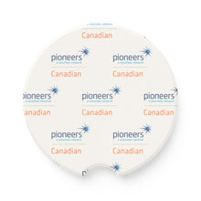 Load image into Gallery viewer, Canadian Pioneers Soapstone Car Coasters (Qty 2), Unique Car Accessory - white
