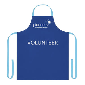 Blue Volunteer Apron with 3-Color Straps options - Perfect for Events & Cooking