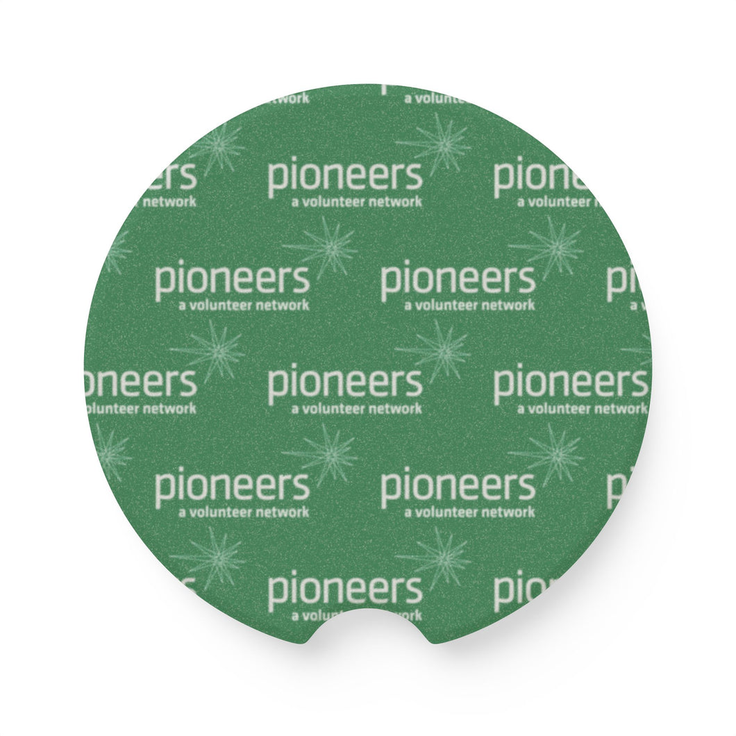Pioneers Soapstone Car Coasters (Qty 2), Unique Car Accessory - Green